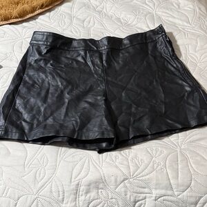 Black Faux Leather Shorts